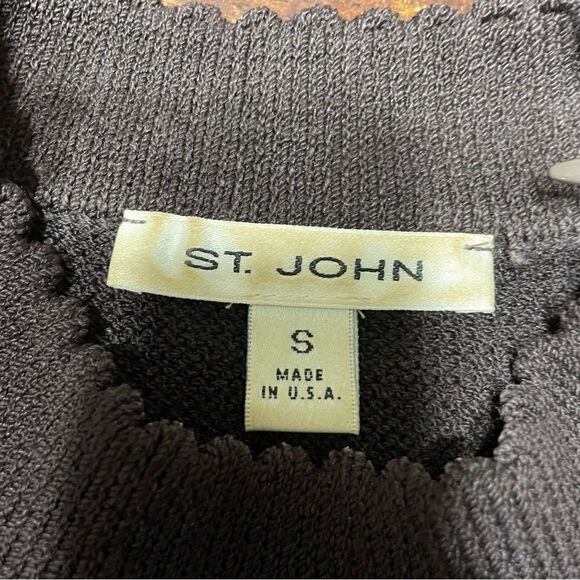 St John Collection 3Pc Knit Tank Pant Skirt Suit Chocolate Brown sz S 6 8 - Picture 2 of 13